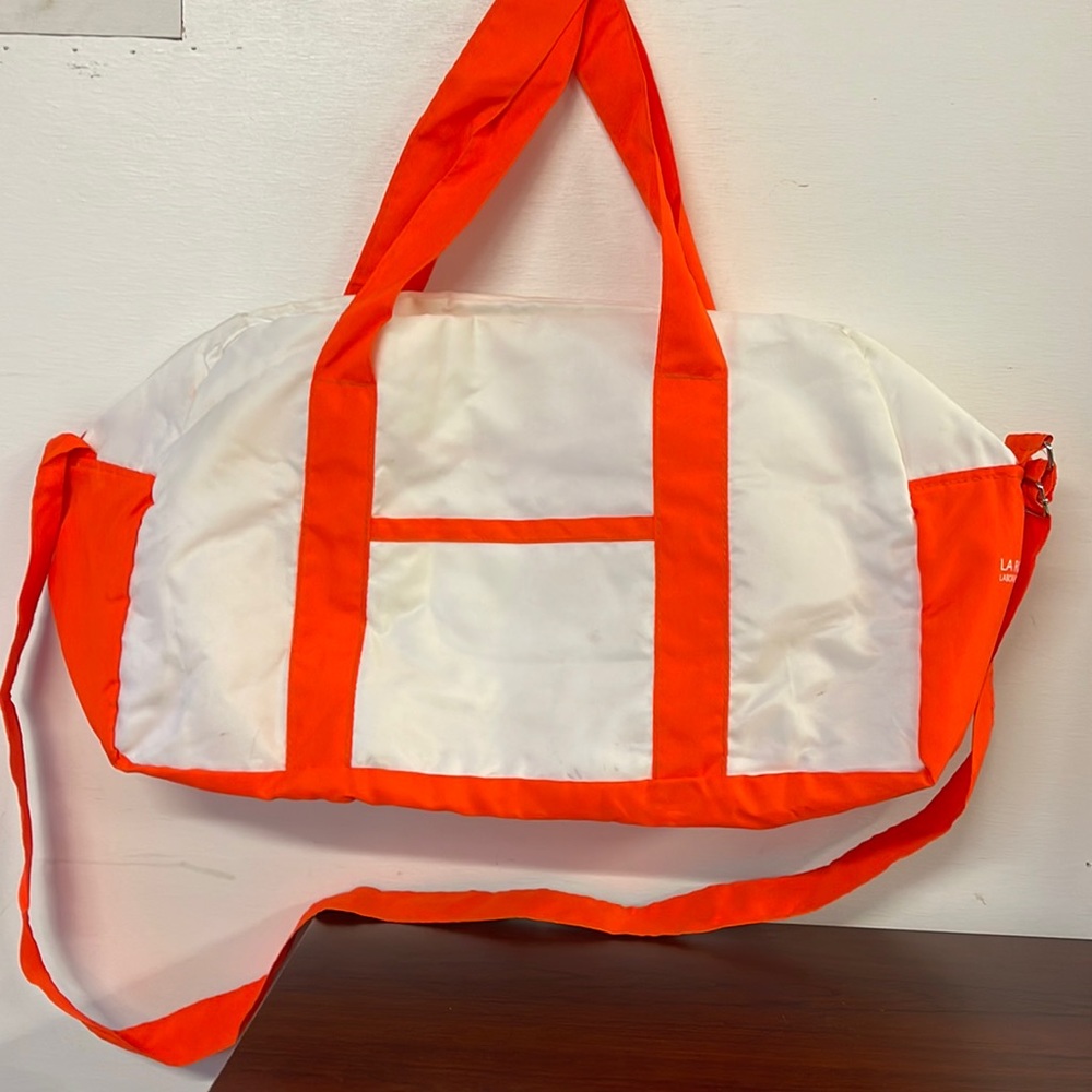 White with orange travel / gym bag